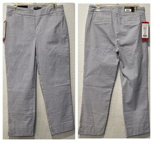 NEW! Hilary Radley, Seersucker "Tummy Control" Pull-On Ankle Pant VARIETY.